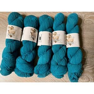 5x Farmers Daughter Fibers Soka'pii Rambouillet Wool Yarn Moonshine Lake